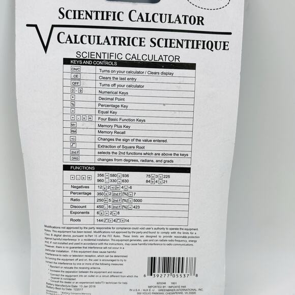 JOT BRAND SCIENTIFIC CALCULATOR WITH 10 DIGIT DISPLAY, FLIP COVER New. Sealed - Picture 4 of 9